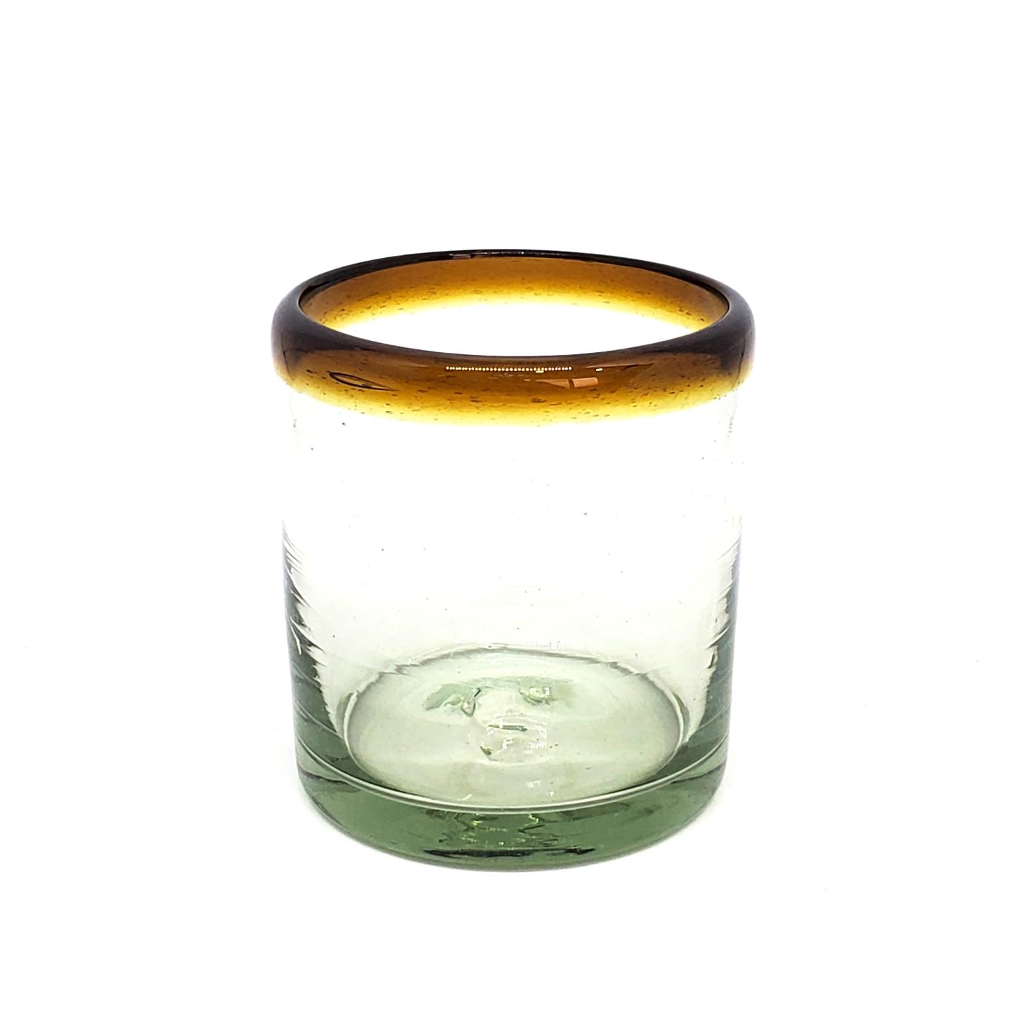 Sale Items / Amber Rim 8 oz DOF Rock Glasses (set of 6) / These Double Old Fashioned glasses deliver a classic touch to your favorite drink on the rocks.